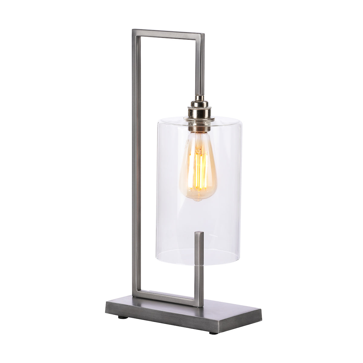 David Hunt Bushwick Table Lamp Satin Chrome – from Amos Lighting + Home