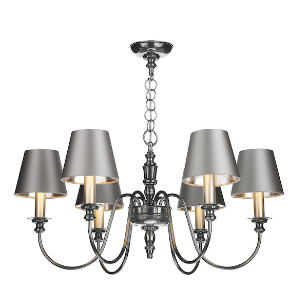 David Hunt Dickens 6 Light Chandelier Pewter – from Amos Lighting + Home