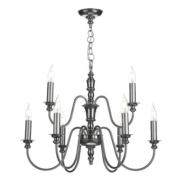 David Hunt Dickens 9 Light Pendant Pewter – from Amos Lighting + Home