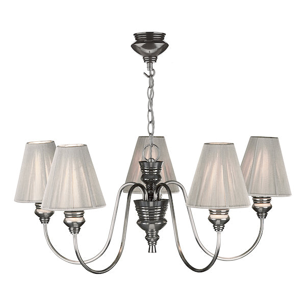 David Hunt Doreen 5LT Pendant Pewter, Silver String Shades – from Amos Lighting + Home