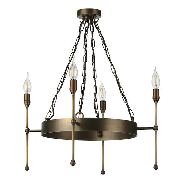 David Hunt Durrell 4lt Solid Antique Brass Pendant – from Amos Lighting + Home