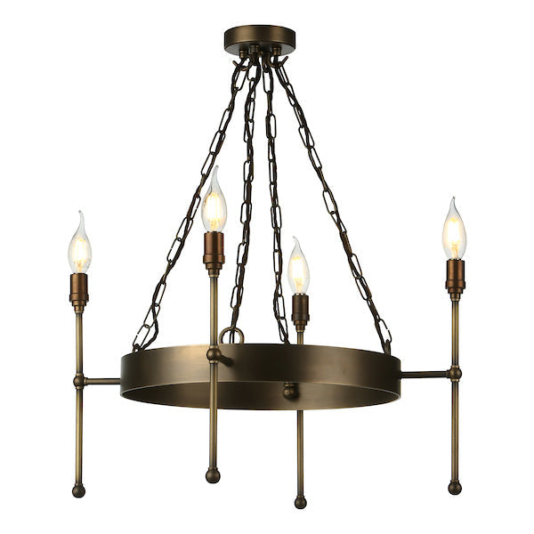 David Hunt Durrell 4lt Solid Antique Brass Pendant – from Amos Lighting + Home