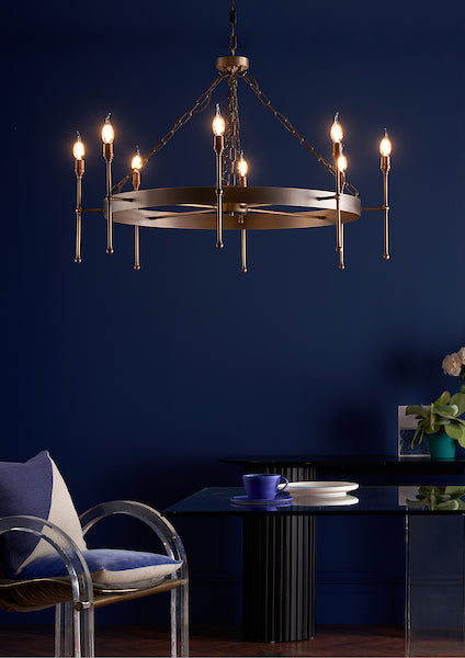 David Hunt Durrell 8lt Solid Antique Brass Pendant – from Amos Lighting + Home