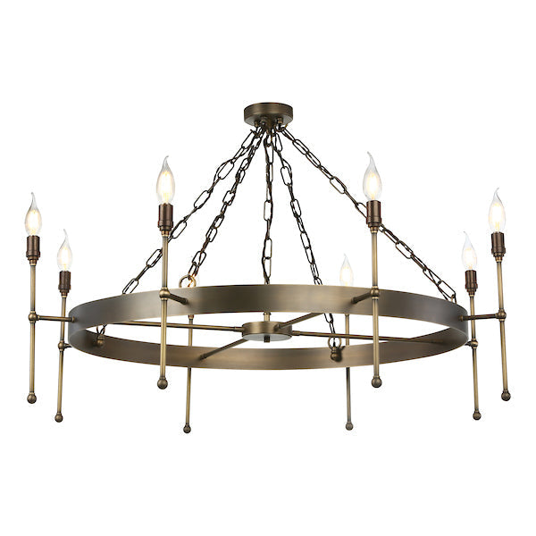 David Hunt Durrell 8lt Solid Antique Brass Pendant – from Amos Lighting + Home