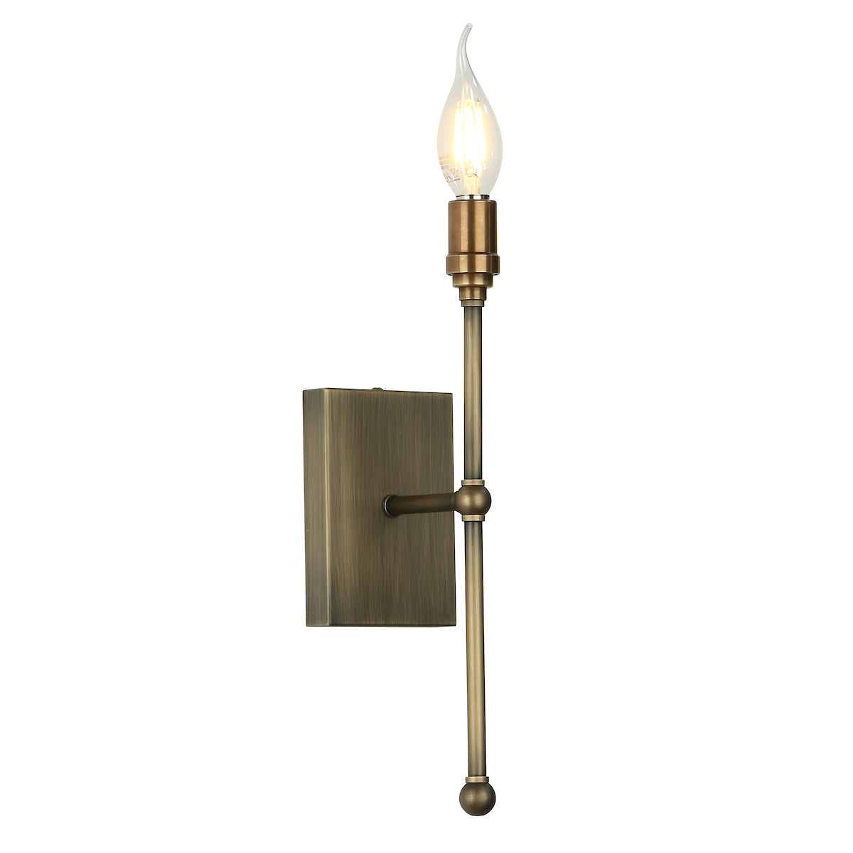 David Hunt Durrell Wall Light Solid Antique Brass – from Amos Lighting + Home
