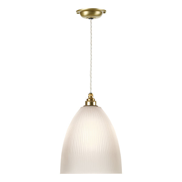 David Hunt Duxford Pendant Butter Brass with Satin Glass – from Amos Lighting + Home