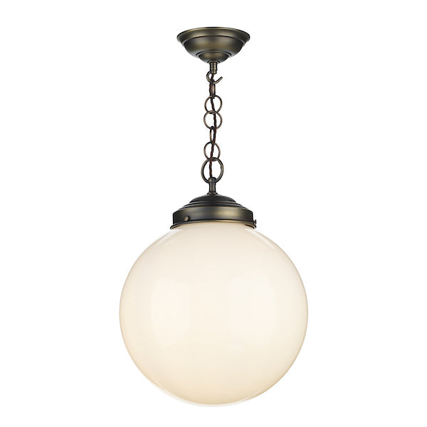 David Hunt Fairfax Large Pendant Antique Brass with Opal Glass – from Amos Lighting + Home