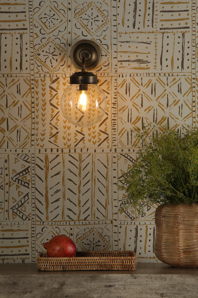 David Hunt Fairfax Wall Light Antique Brass & Clear Glass – from Amos Lighting + Home