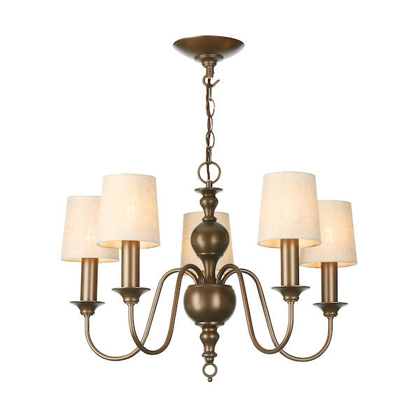 David Hunt Flemish 5 Light Chandelier Bronze – from Amos Lighting + Home