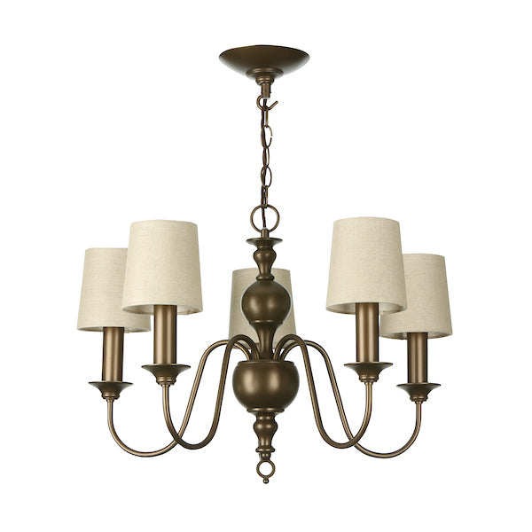 David Hunt Flemish 5 Light Chandelier Bronze – from Amos Lighting + Home