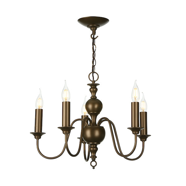 David Hunt Flemish 5 Light Chandelier Bronze – from Amos Lighting + Home