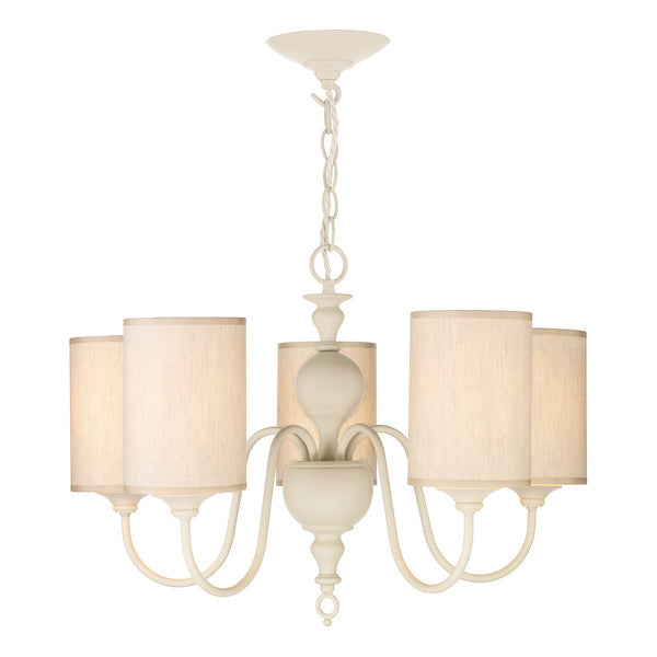 David Hunt Flemish 5 Light Chandelier Cotswold Cream with Shades – from Amos Lighting + Home