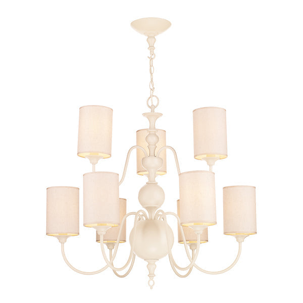 David Hunt Flemish 9 Light Chandelier Cotswold Cream with Shades – from Amos Lighting + Home