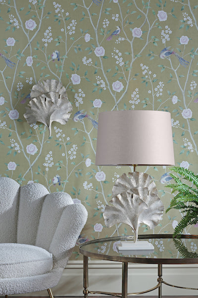 David Hunt Gingko Table Lamp Base Cream & Gold – from Amos Lighting + Home