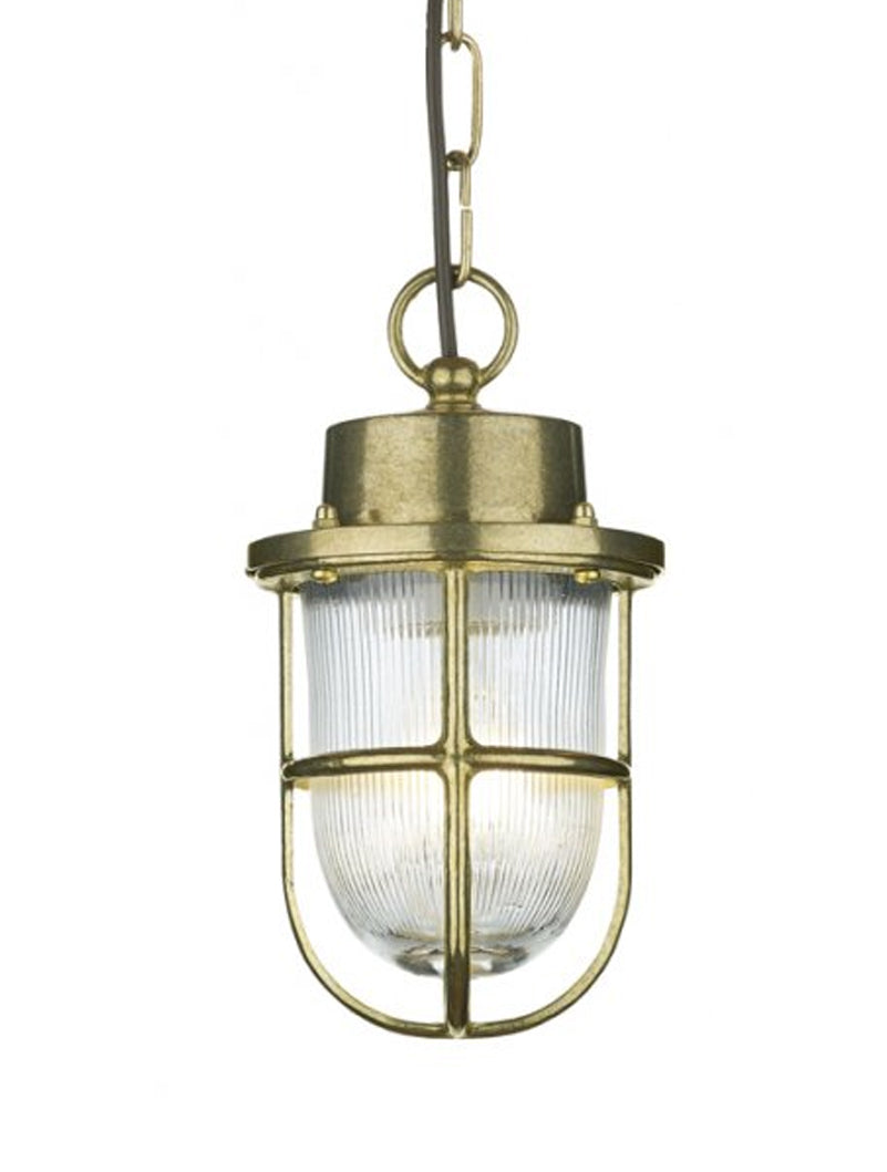 David Hunt Harbour Outdoor Pendant Brass IP43 – from Amos Lighting + Home