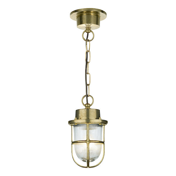 David Hunt Harbour Outdoor Pendant Brass IP43 – from Amos Lighting + Home