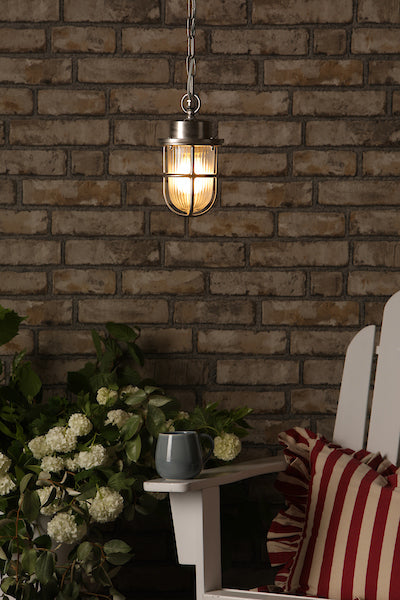 David Hunt Harbour Outdoor Pendant Polished Nickel IP43 – from Amos Lighting + Home