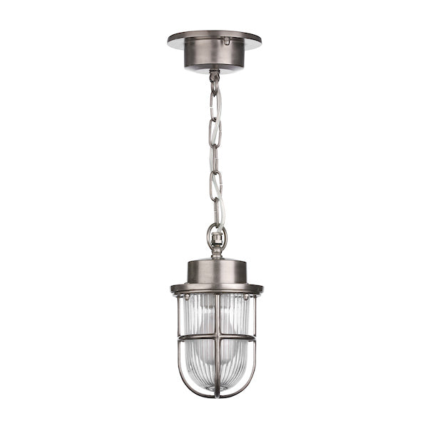 David Hunt Harbour Outdoor Pendant Polished Nickel IP43 – from Amos Lighting + Home