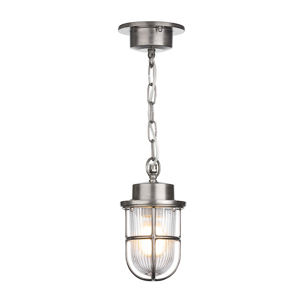 David Hunt Harbour Outdoor Pendant Polished Nickel IP43 – from Amos Lighting + Home