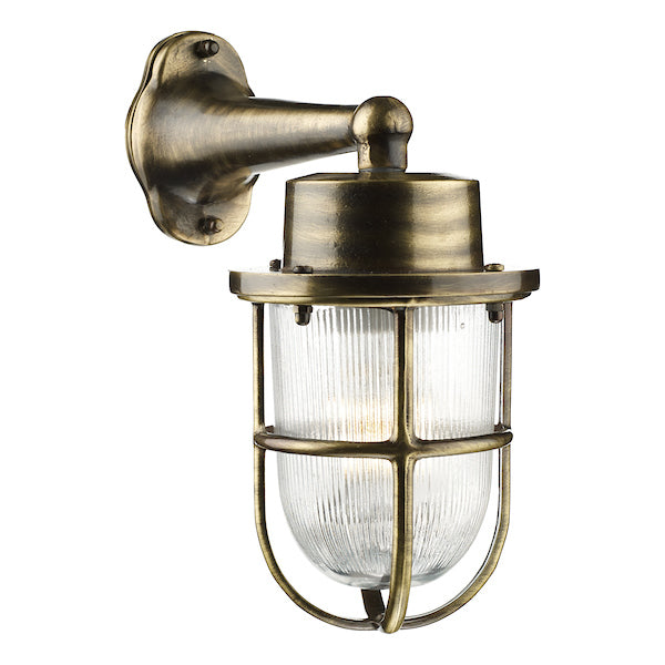 David Hunt Harbour Wall Light Antique Brass IP64 – from Amos Lighting + Home