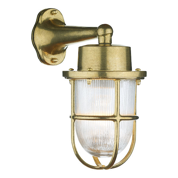David Hunt Harbour Wall Light Natural Brass IP64 – from Amos Lighting + Home