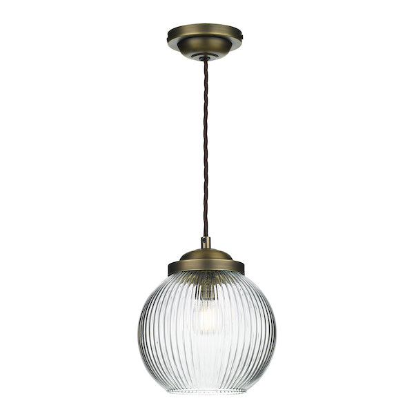 David Hunt Henley Antique Brass Glass Pendant – from Amos Lighting + Home