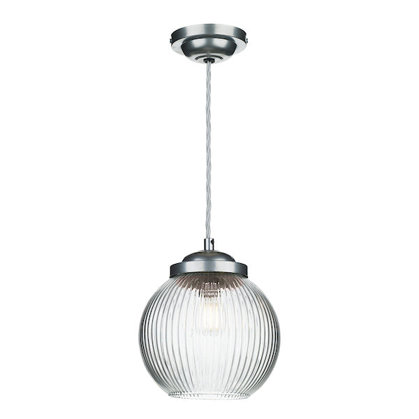 David Hunt Henley Satin Chrome Glass Pendant – from Amos Lighting + Home