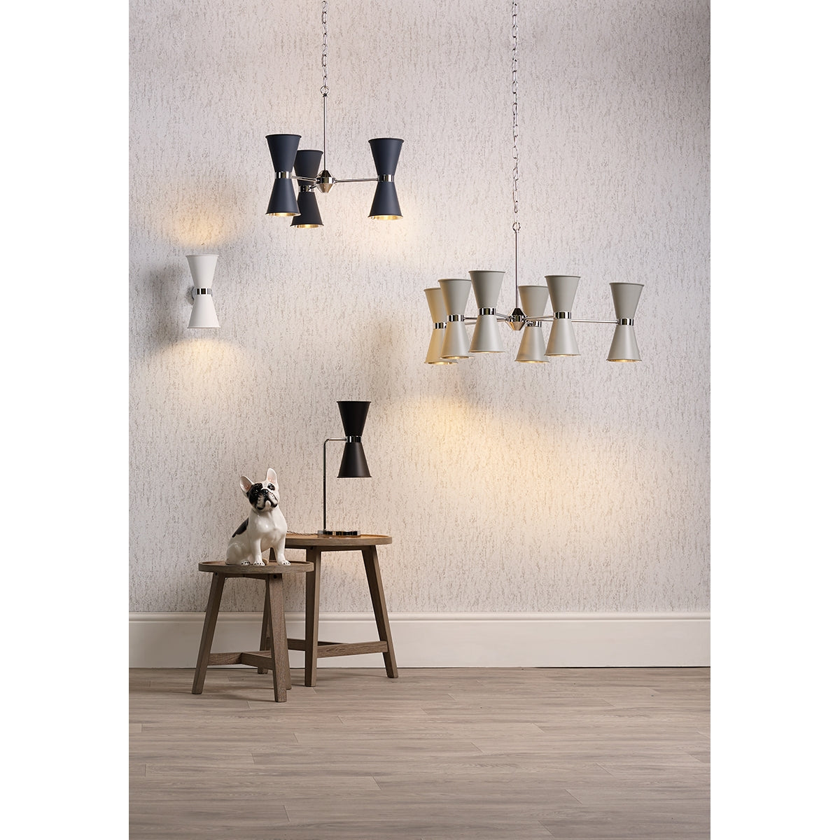 David Hunt Hyde Chrome and Powder Grey Wall Light – from Amos Lighting + Home