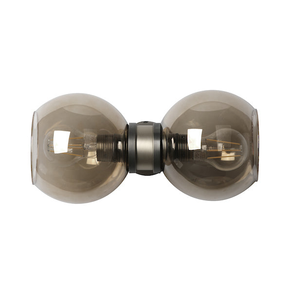 David Hunt Juno Wall Light Antique Brass with Amber Glass – from Amos Lighting + Home