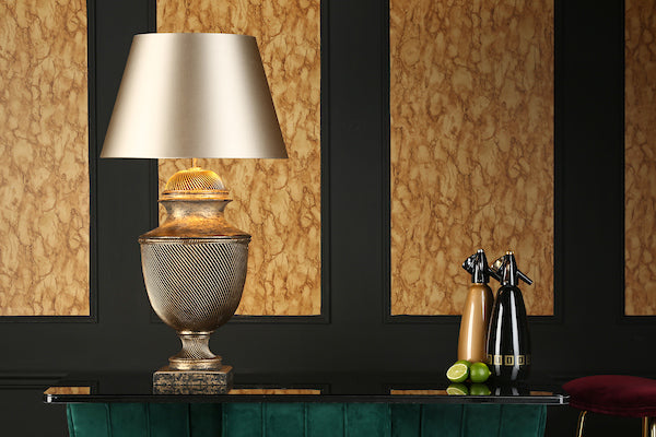 David Hunt Lattice Table Lamp Base Black Gold – from Amos Lighting + Home