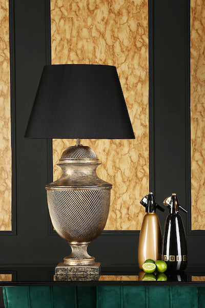 David Hunt Lattice Table Lamp Base Black Gold – from Amos Lighting + Home