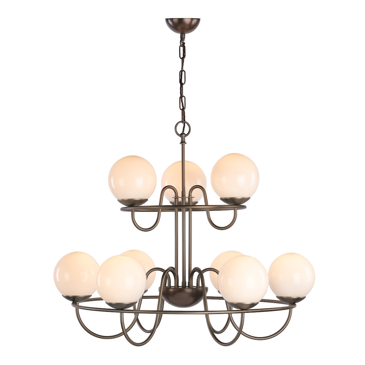 David Hunt Nebula 9 Light Pendant Antique Brass – from Amos Lighting + Home