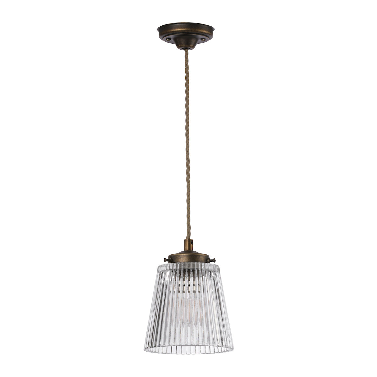 David Hunt Odell Single Pendant Small Antique Brass – from Amos Lighting + Home
