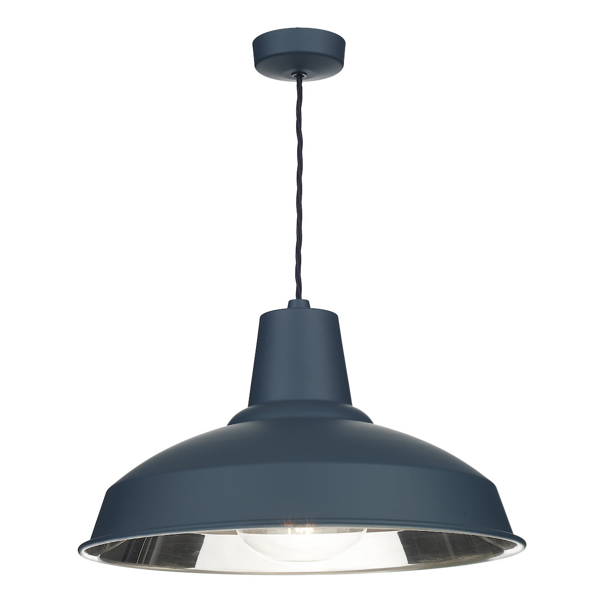 David Hunt Reclamation Pendant Smoke Blue & Chrome – from Amos Lighting + Home
