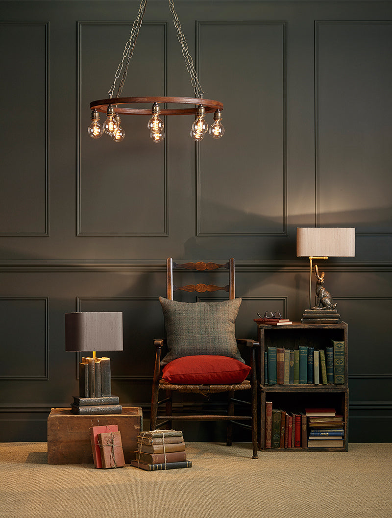 David Hunt Saddler 8 Light Cartwheel Chandelier – from Amos Lighting + Home