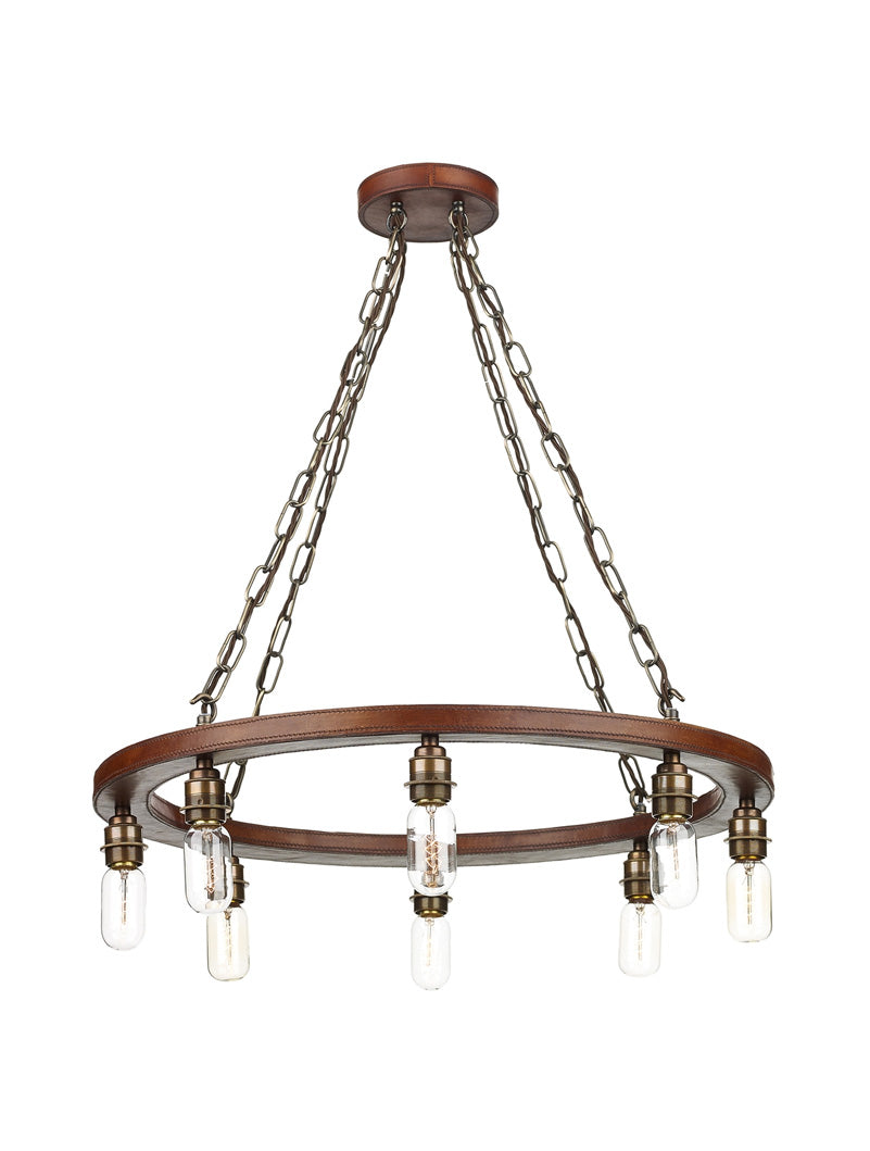 David Hunt Saddler 8 Light Cartwheel Chandelier – from Amos Lighting + Home