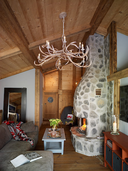 David Hunt Stag 10 Light Pendant, Bleached Effect – from Amos Lighting + Home