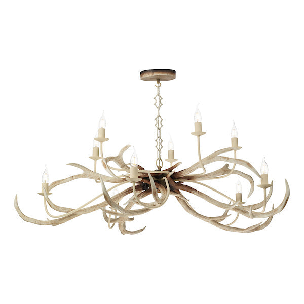 David Hunt Stag 10 Light Pendant, Bleached Effect – from Amos Lighting + Home