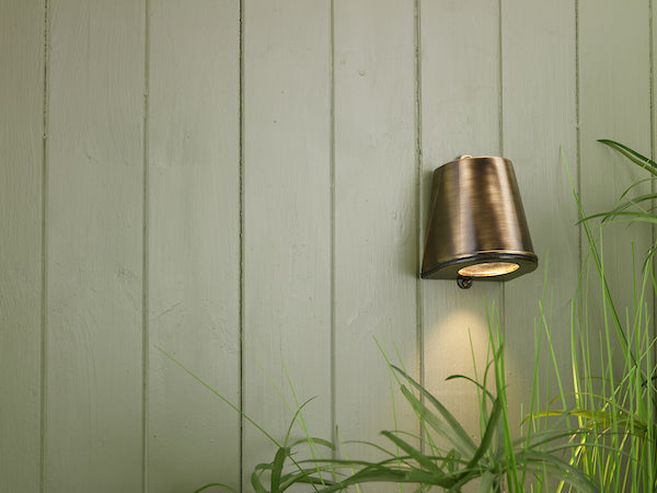 David Hunt Strait Outdoor Wall Light, Antique Brass IP44 – from Amos Lighting + Home