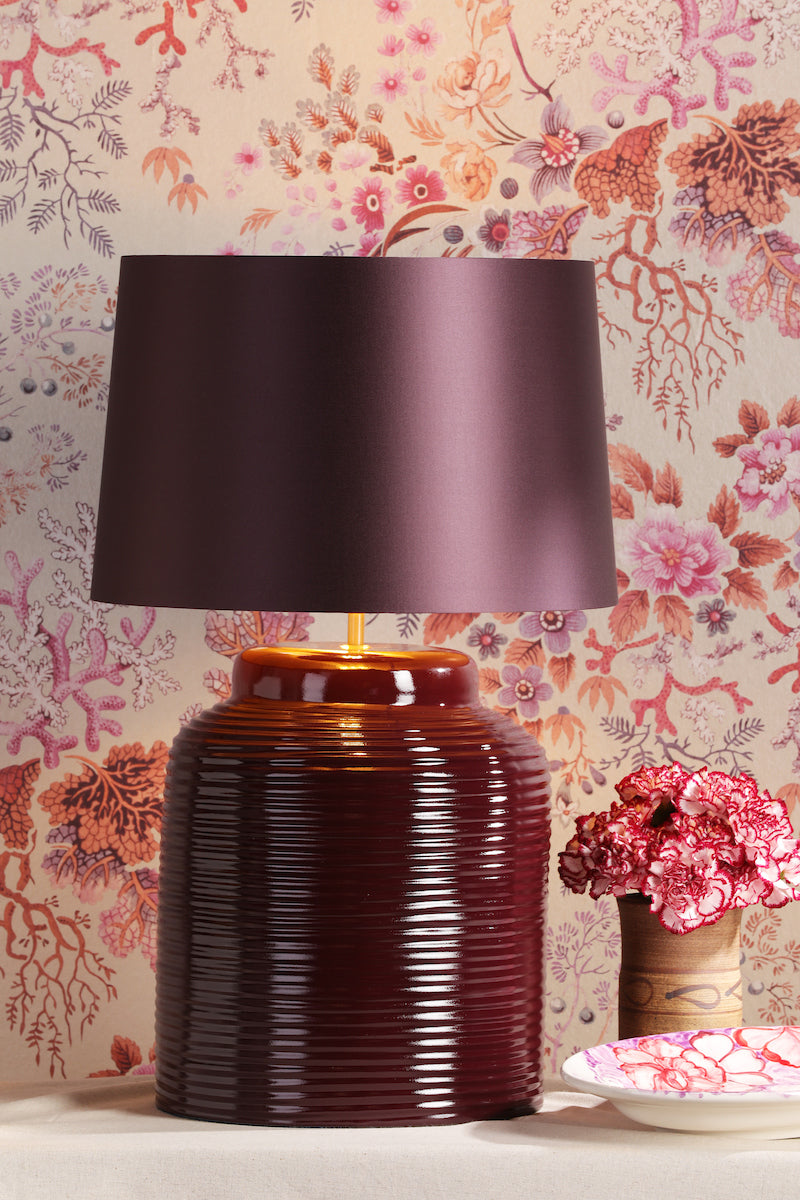 David Hunt Tidal Table Lamp Base Aubergine – from Amos Lighting + Home