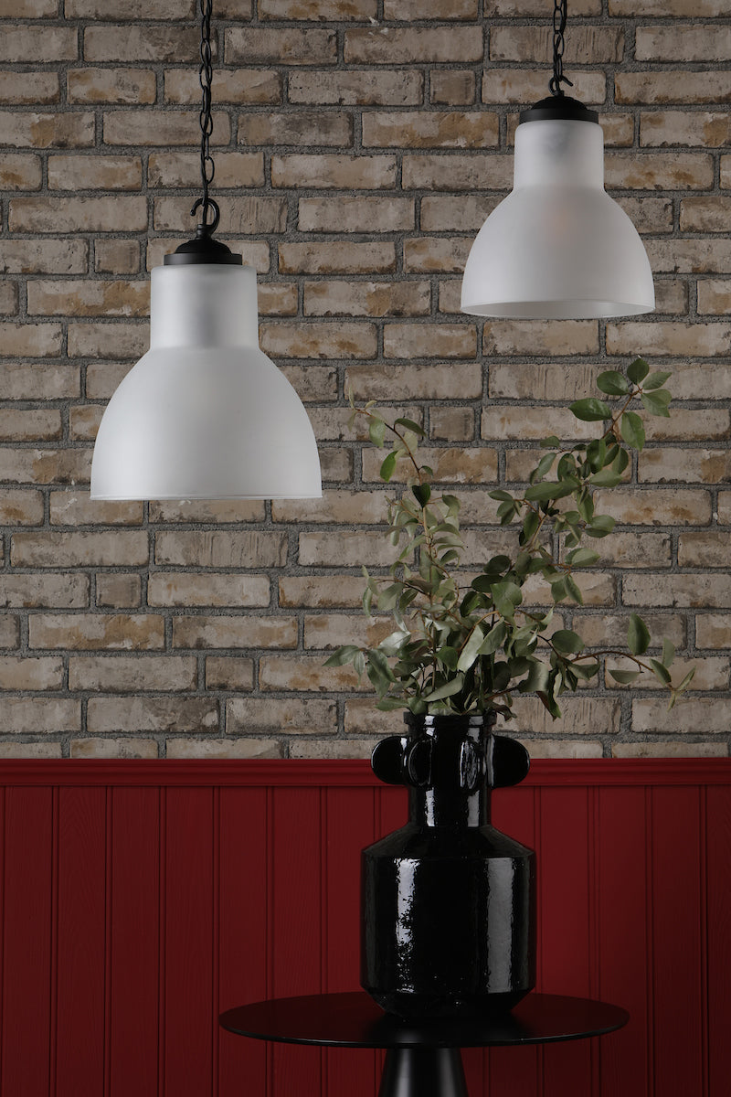 David Hunt Upton Large Antique Brass Pendant with Opal Glass – from Amos Lighting + Home