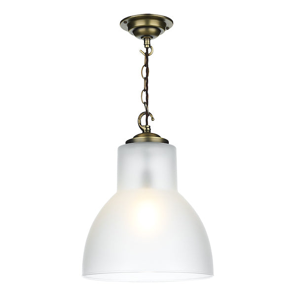 David Hunt Upton Large Antique Brass Pendant with Opal Glass – from Amos Lighting + Home