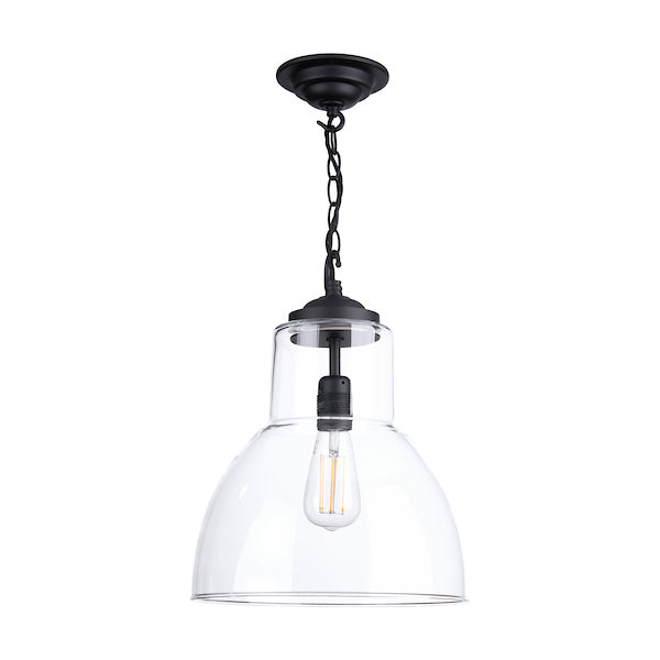 David Hunt Upton Large Black Pendant with Clear Glass – from Amos Lighting + Home