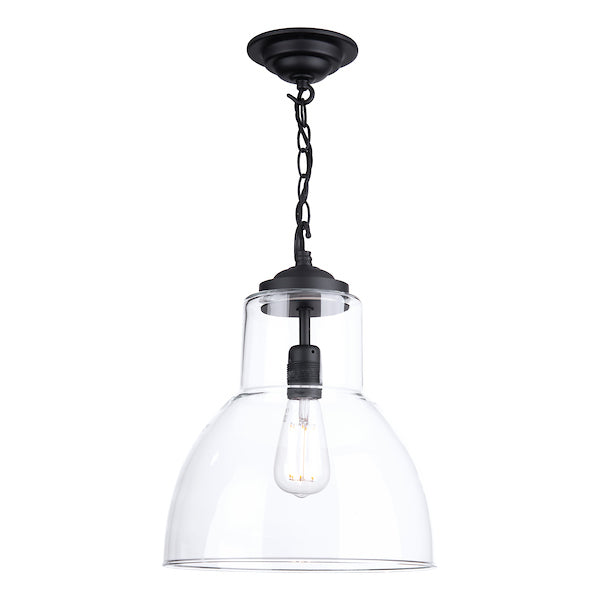 David Hunt Upton Large Black Pendant with Clear Glass – from Amos Lighting + Home
