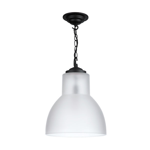 David Hunt Upton Large Black Pendant with Opal Glass – from Amos Lighting + Home
