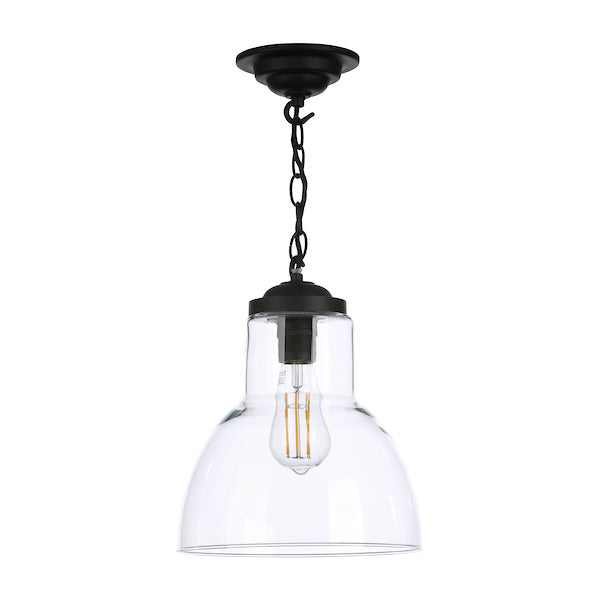 David Hunt Upton Small Black Pendant with Clear Glass – from Amos Lighting + Home