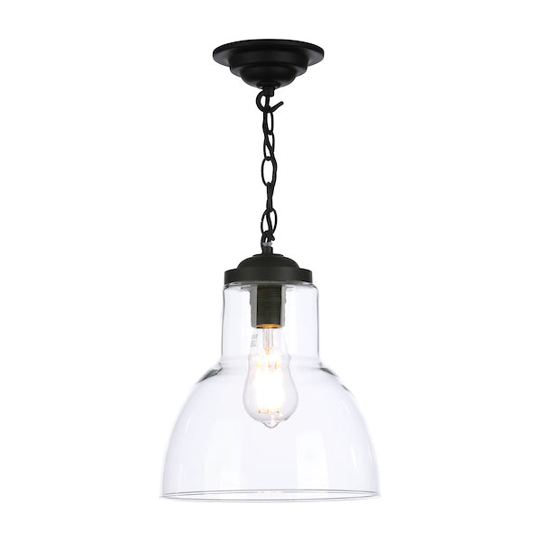 David Hunt Upton Small Black Pendant with Clear Glass – from Amos Lighting + Home