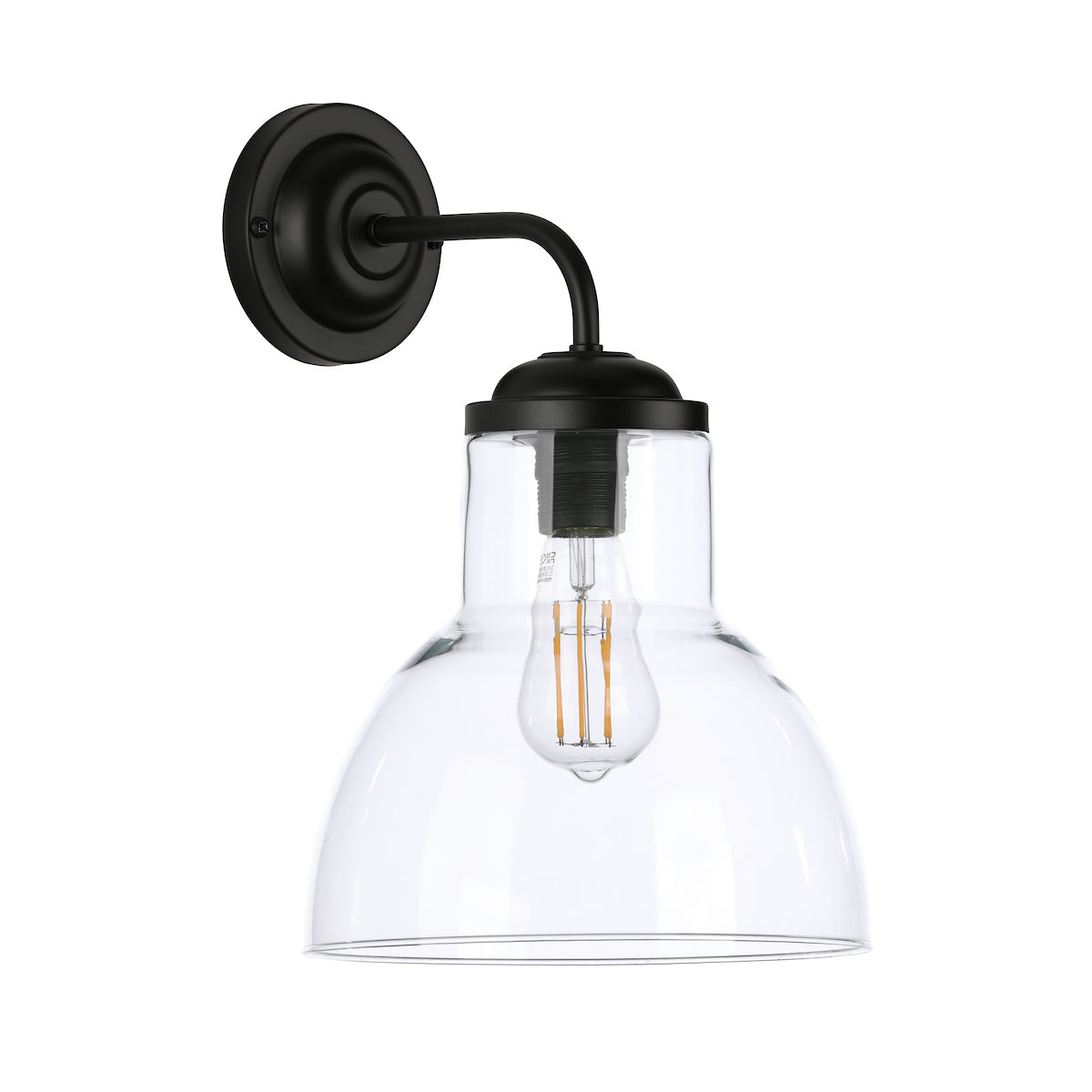 David Hunt Upton Wall Light Black / Clear – from Amos Lighting + Home