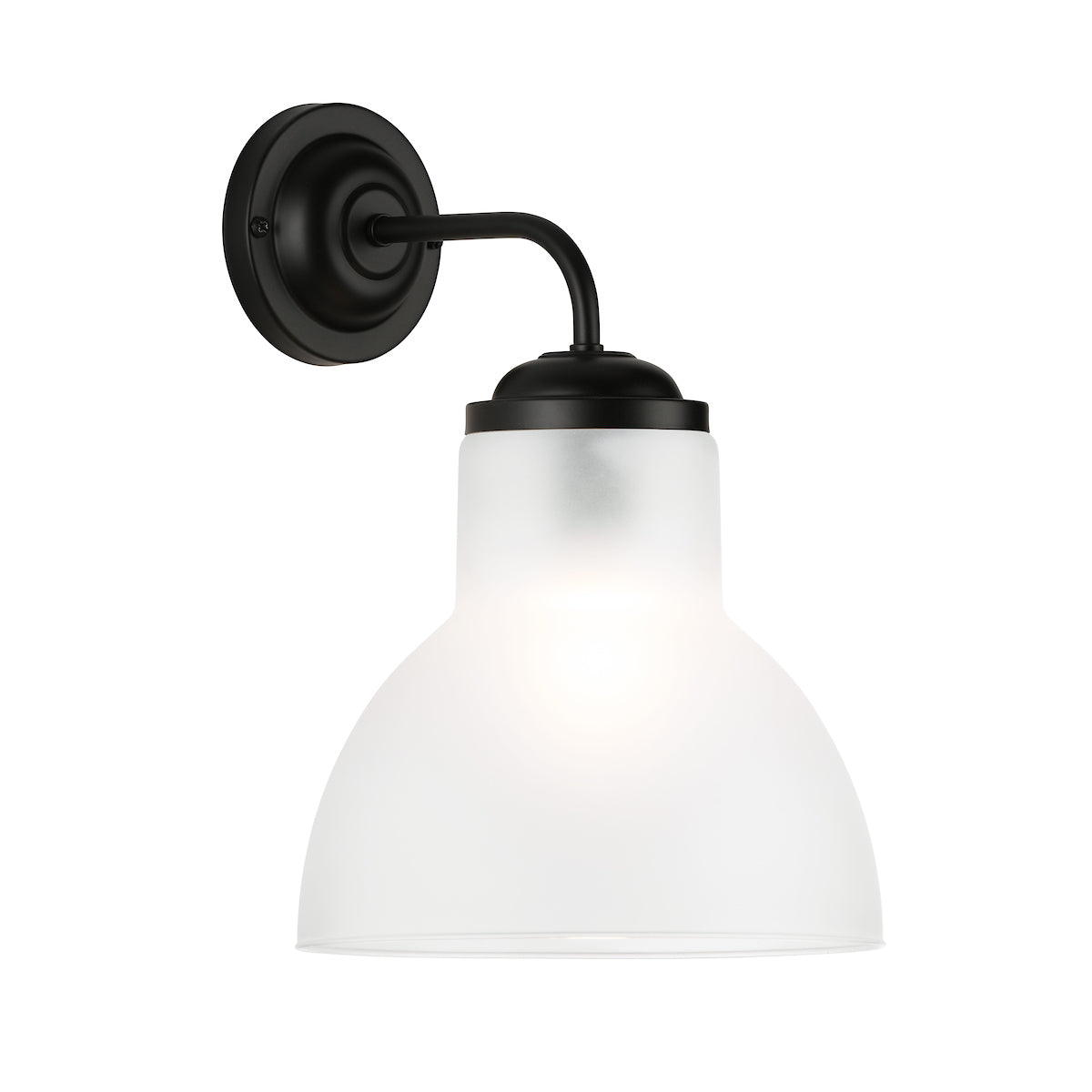 David Hunt Upton Wall Light Black / Opal – from Amos Lighting + Home