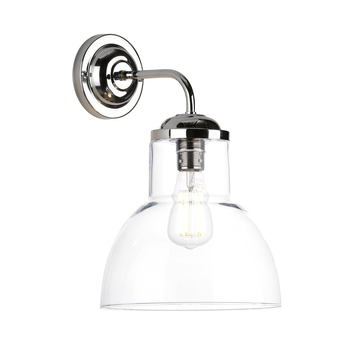 David Hunt Upton Wall Light Chrome / Clear – from Amos Lighting + Home
